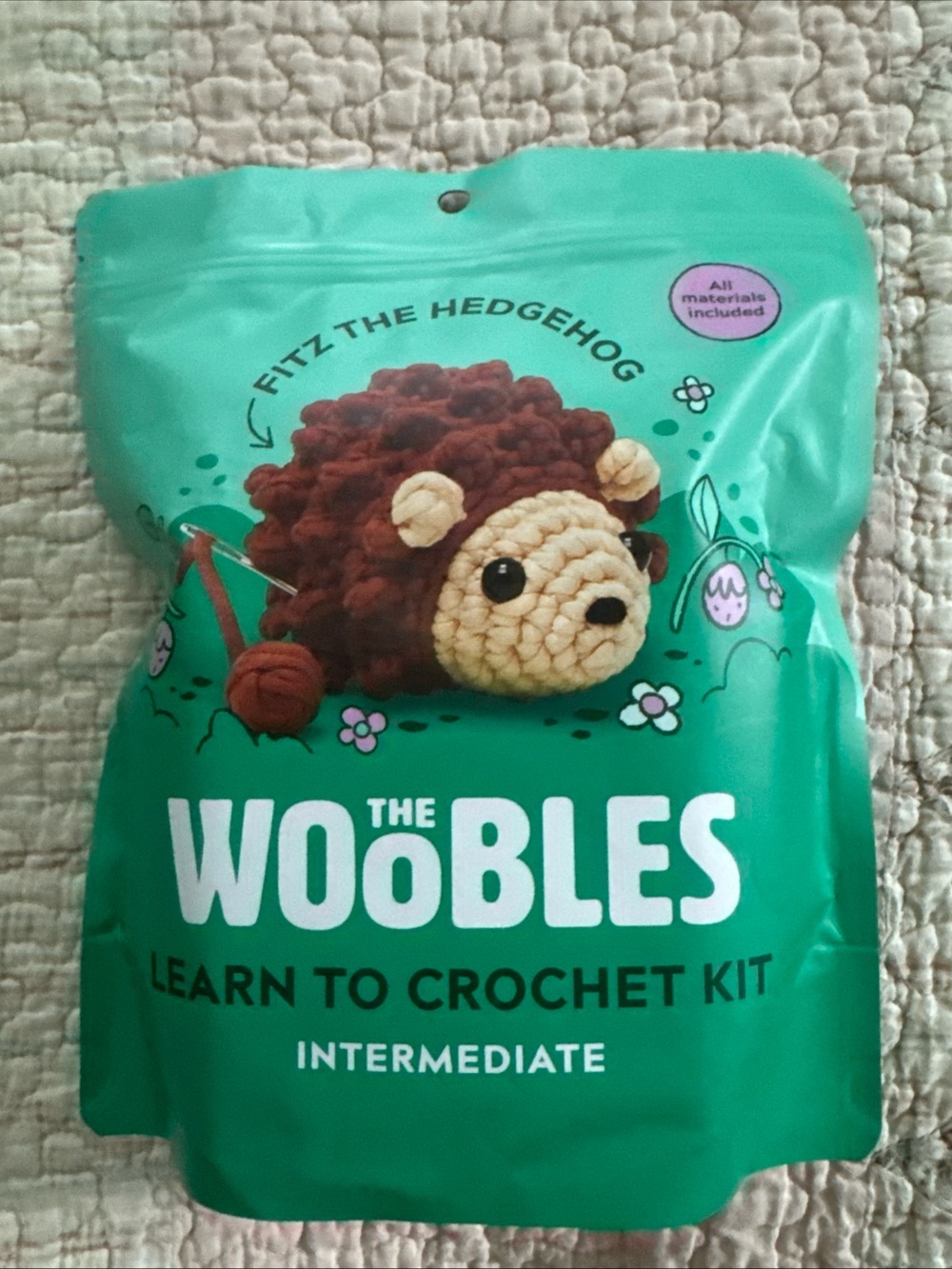 The Woobles Fitz the Hedgehog Learn to Crochet Kit Intermediate